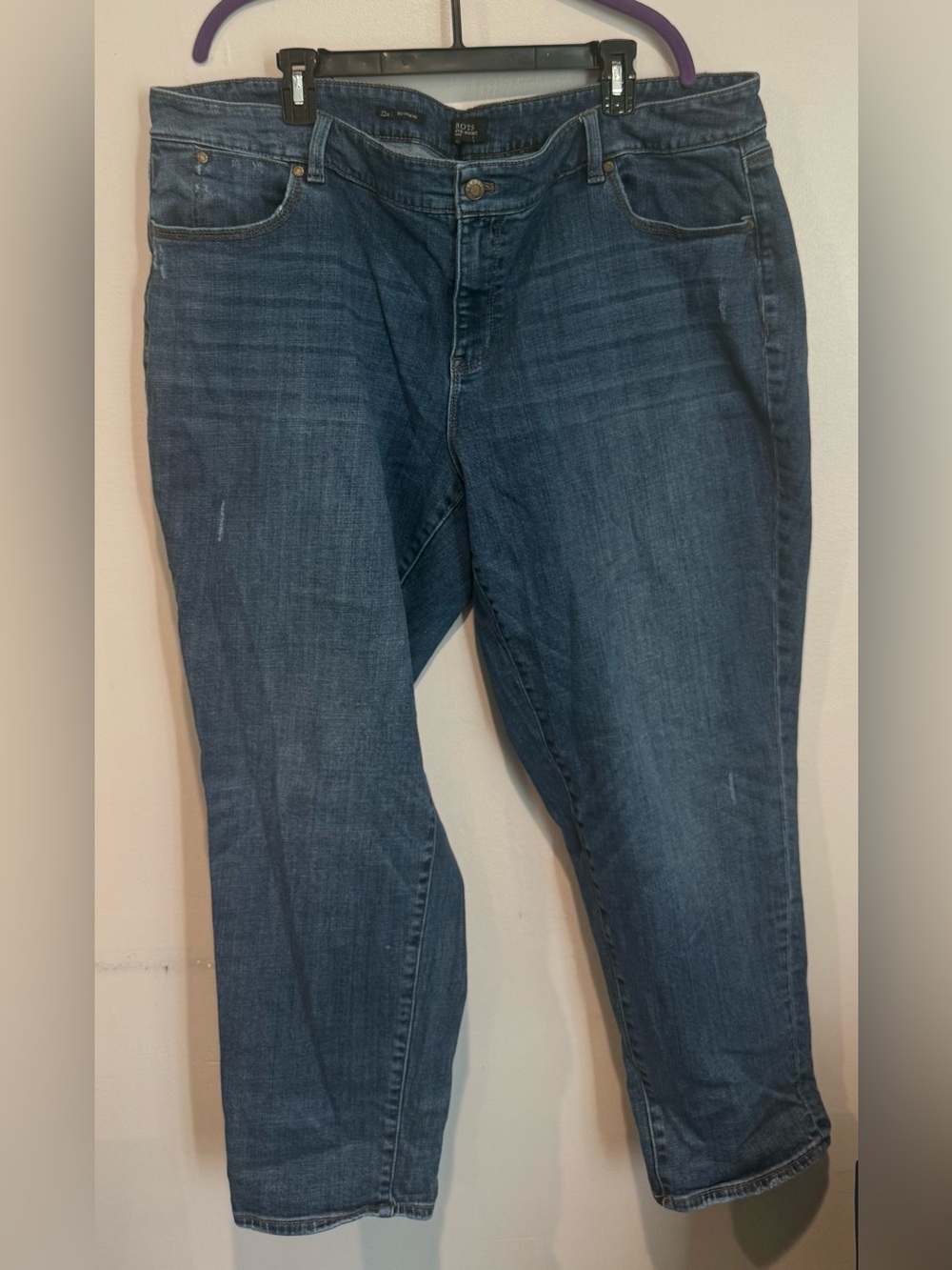 Talbots Women's Boyfriend Jeans in Deep Blue Denim
